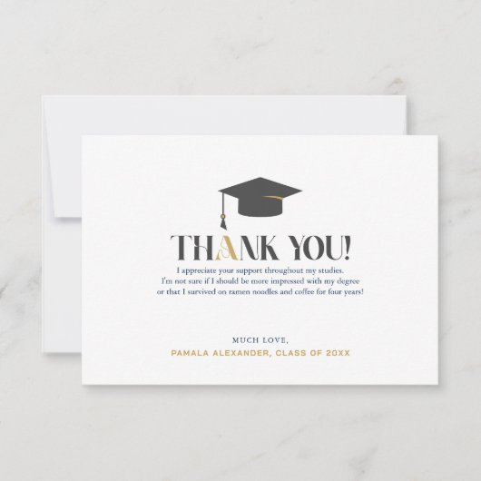 Gold Grey Bedankt Retro Typografie (Voorkant)