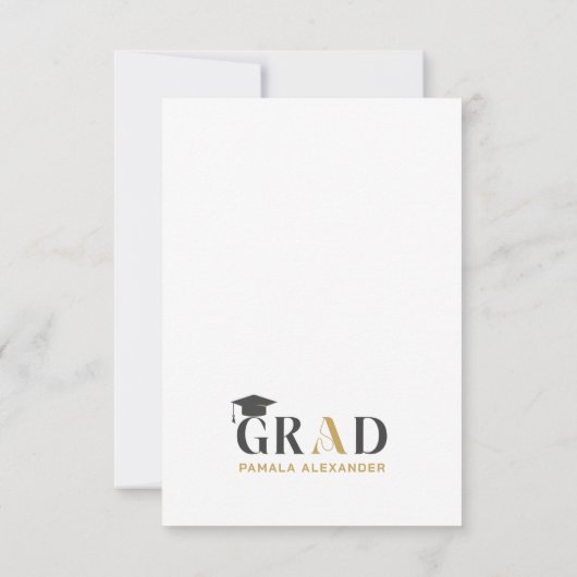 Gold Grey Bedankt Retro Typografie (Achterkant)