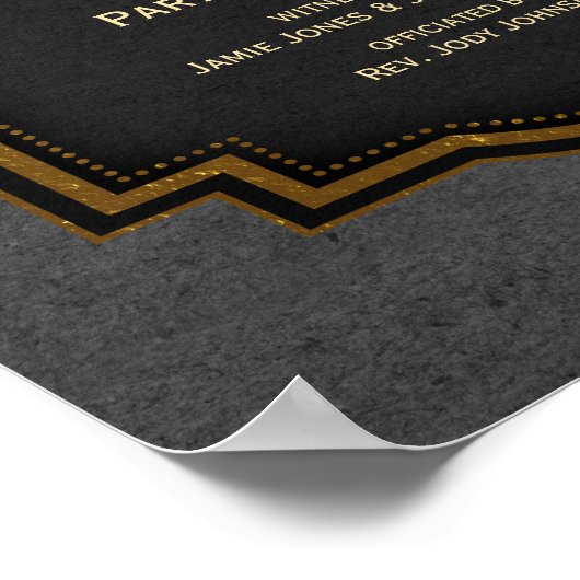 Gold Grey Black Alternative Wedding Certificate Poster (Hoek)