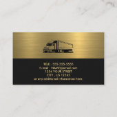 Gold Grey Black Retro Columns Logistics Trucking Visitekaartje (Achterkant)