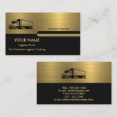 Gold Grey Black Retro Columns Logistics Trucking Visitekaartje (Voorkant / Achterkant)