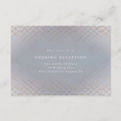 Gold Grey Elegance Diamond Geo Deco Wedding Informatiekaartje (Voorkant)