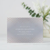 Gold Grey Elegance Diamond Geo Deco Wedding Informatiekaartje (Staand voorkant)