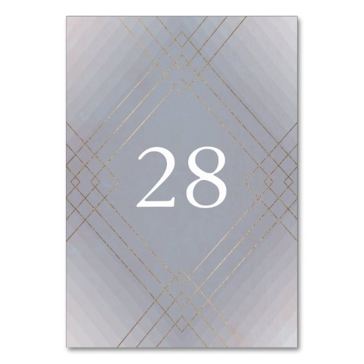 Gold Grey Elegance Diamond Geo Deco Wedding Kaart (Voorkant)