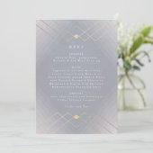 Gold Grey Elegance Diamond Geo Deco Wedding Menu (Staand voorkant)