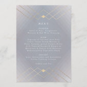 Gold Grey Elegance Diamond Geo Deco Wedding Menu (Voorkant)