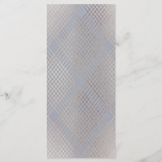 Gold Grey Elegance Diamond Geo Deco Wedding Programmakaart (Achterkant)