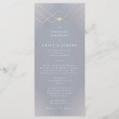 Gold Grey Elegance Diamond Geo Deco Wedding Programmakaart (Voorkant)