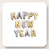 Gold Grey Happy New Year Bier Onderzetter (Voorkant)