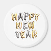 Gold Grey Happy New Year Magneet (Voorkant)