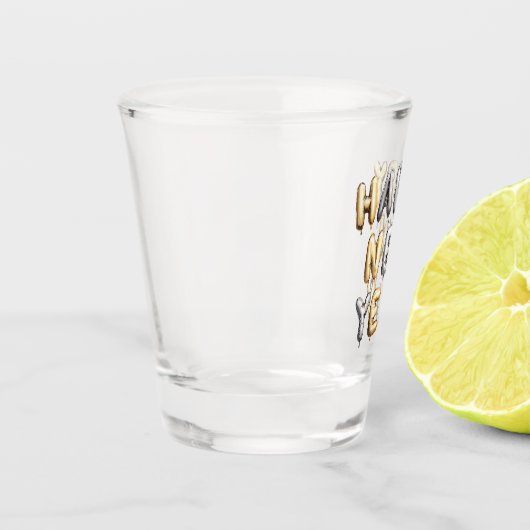 Gold Grey Happy New Year Shot Glas (Links)