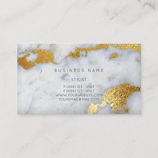 Gold Grey Marble Glam Vip Visitekaartje (Achterkant)