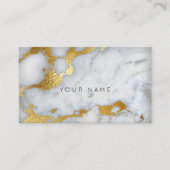 Gold Grey Marble Glam Vip Visitekaartje (Voorkant)