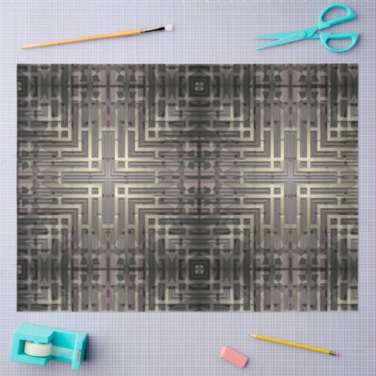 Gold Grey Metal Design Background Decoupage Tissuepapier (Craft)