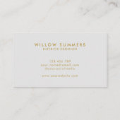 Gold Grey Modern Minimale Professional Visitekaartje (Achterkant)