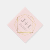 Gold Grey Monogram Initiaal Jubileum Wedding Servet (Hoek)