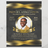 Gold & Grey Pastor's Appreciation Church Service Flyer (Voorkant)