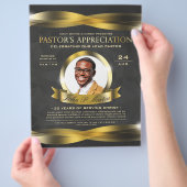 Gold & Grey Pastor's Appreciation Church Service Flyer (Hand)