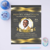 Gold & Grey Pastor's Appreciation Church Service Flyer (Enkel)