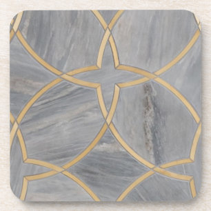 Gold Grey Pattern Marble Chic Onderzetter
