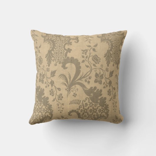 Gold Grey Silver Damask Elegant Cushion Kussen (Achterkant)