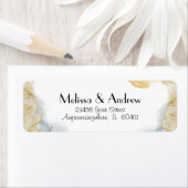 Gold Grey Waterverf Wedding Return Adress Etiket (Insitu)