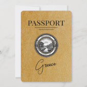 Gold Griekenland Paspoort Uitnodiging voor de brui (Achterkant)