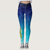 Gold & groene waterdraak leggings (Voorkant)