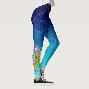 Gold & groene waterdraak leggings