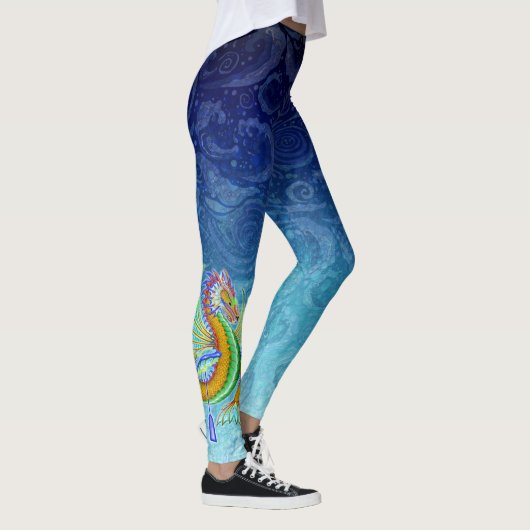 Gold & groene waterdraak leggings (Rechts)