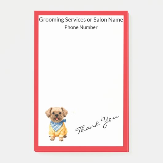 Gold Grooming Dog Personalized Elegant Collection Post-it® Notes (Voorkant)