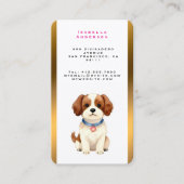 Gold Grooming Pet Personalized Elegant Collection Visitekaartje (Voorkant)