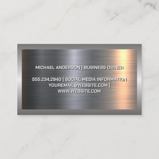 Gold Growth Corp Logo | Metallic Achtergrond Visitekaartje (Achterkant)