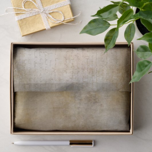 Gold Grunge Background met Script Tissuepapier (Geschenk)