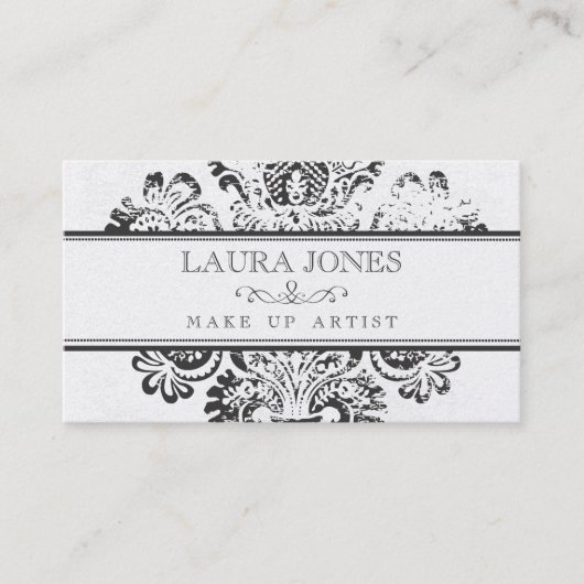 GOLD Grunge Damask make up Artist Visitekaartje (Voorkant)