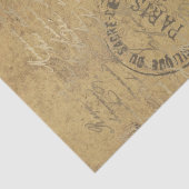 Gold Grunge Peacock Vogel Frans Script Decoupage Tissuepapier (Detail)