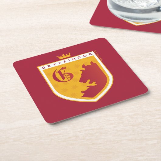 Gold GRYFFINDOR™ Crowned Crest Kartonnen Onderzetters (Schuin)