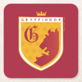 Gold GRYFFINDOR™ Crowned Crest Kartonnen Onderzetters (Voorkant)