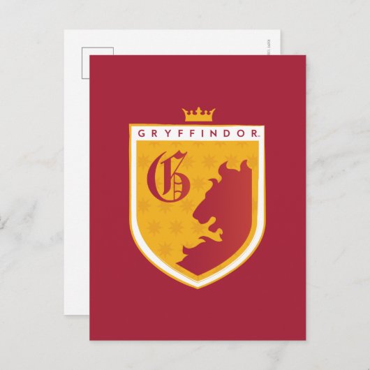 Gold GRYFFINDOR™ Crowned Crest Uitnodiging Briefkaart (Voorkant / Achterkant)