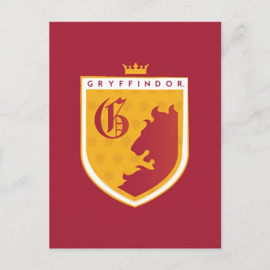 Gold GRYFFINDOR™ Crowned Crest Uitnodiging Briefkaart (Voorkant)