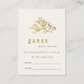 Gold Guess How Many Kisses Bridal Shower Game Card Informatiekaartje (Voorkant)