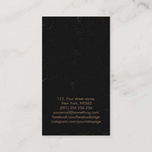 Gold Guitar Music Tree op zwarte marmer Visitekaartje (Achterkant)