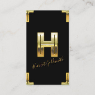 Gold H Initiaal en Visitekaartje aan de grenzen