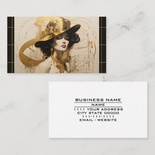  Gold Haarstylist schoonheidssalon cosmetica Visitekaartje (Voorkant / Achterkant)