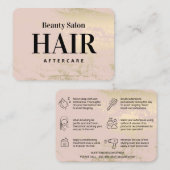 Gold Hair Aftercare Instructions Visitekaartje (Voorkant / Achterkant)