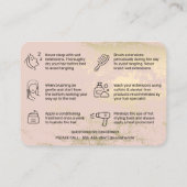 Gold Hair Aftercare Instructions Visitekaartje (Achterkant)