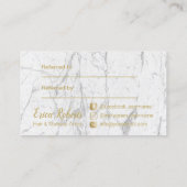 Gold Hair Dryer Modern Marble Salon Referral (Achterkant)