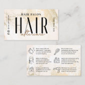 Gold Hair Extensions Aftercare Card Visitekaartje (Voorkant / Achterkant)