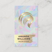 Gold Hair Logo | iriserend metallisch geometrisch Visitekaartje (Voorkant)