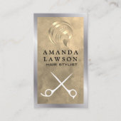Gold Hair Salon Logo | Schaar Visitekaartje (Voorkant)